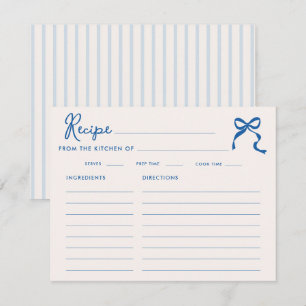 Cartão De Informações Arranjo de Ziguezague Azul para Chá de Noiva