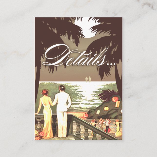 Cartão De Informações Art Deco Beach Details Registry Card (Frente)