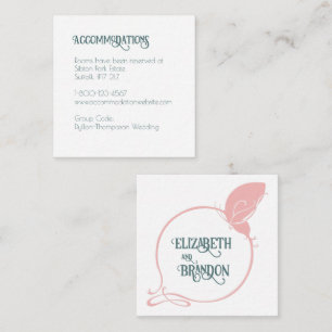 Cartão De Informações Art Nouveau Alojamentos De Borboletas Rosa Vintage