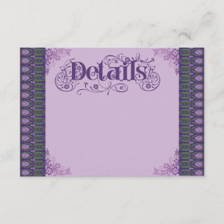 Cartão De Informações Art Nouveau Elegant Purple Thistle Border