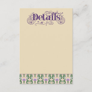 Cartão De Informações Art Nouveau Elegante Cardo Vintage Amarelo