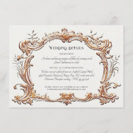 Cartão De Informações Art Nouveau Elegante Dourado em Detalhes do Casame