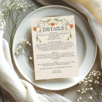 Art Nouveau Orange Flowers Detalhes do Casamento V