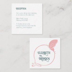 Cartão De Informações Art Nouveau Recepção de casamento de borboletas ro