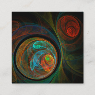 Cartão De Informações Arte abstrata azul renascimento