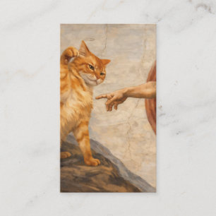 Cartão De Informações Arte de Meme de Gato Engraçado Criação de Adão com