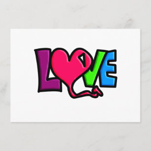 Cartão De Informações Arte de Tipografia de Palavra de Amor