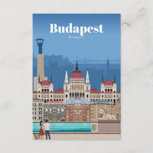 Cartão De Informações Arte de Viagem Viagem para Budapeste