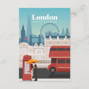 Cartão De Informações Arte de Viagem Viagem para Londres Inglaterra