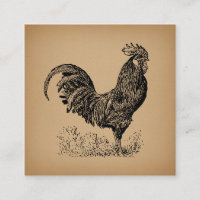 Arte em Frango com Ilustração Antiga Castanha