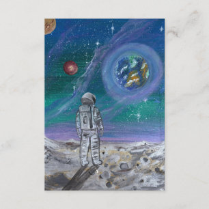 Cartão De Informações Arte feita à mão - Vista da Terra