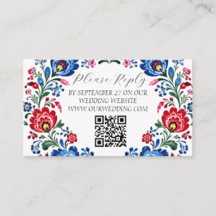 Cartão De Informações Arte Folclórica Floral Tradicional Polonesa de Cas