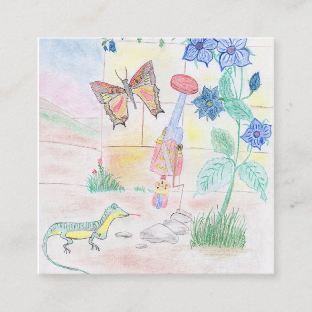 Cartão De Informações Arte personalizada para crianças, brinquedo do Que (Frente)