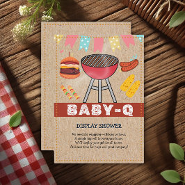Cartão De Informações Artesanato Baby Q Grill Chá de fraldas