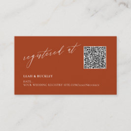 Cartão De Informações ArtsApp QR Code Rust Orange Registry Calliografia