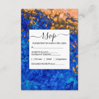 Artsy Cobalt Blue Ouro Yellow Acrylic Painting