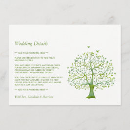 Cartão De Informações Árvore da Vida, Detalhe Elegante do Casamento