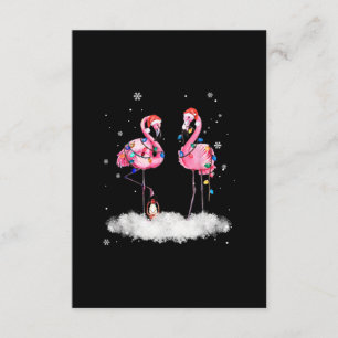 Cartão De Informações Árvore de Natal Flamingo Chapéu de Papai Noel Luz