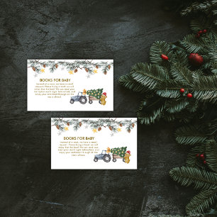 Cartão De Informações Árvore de Natal Trator de Natal Urso Livros Chá de