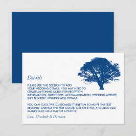 Cartão De Informações Árvore de Oak Azul, Detalhe de Casamento Russo/Min
