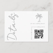 Árvore de Palma Moderno Código QR Branco Detalhes 