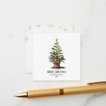Árvore Natal Elegante Aquarela Não Foto