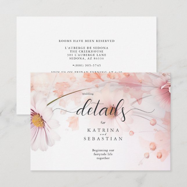 Cartão De Informações Assias Rosa Impressionantes (Frente/Verso)