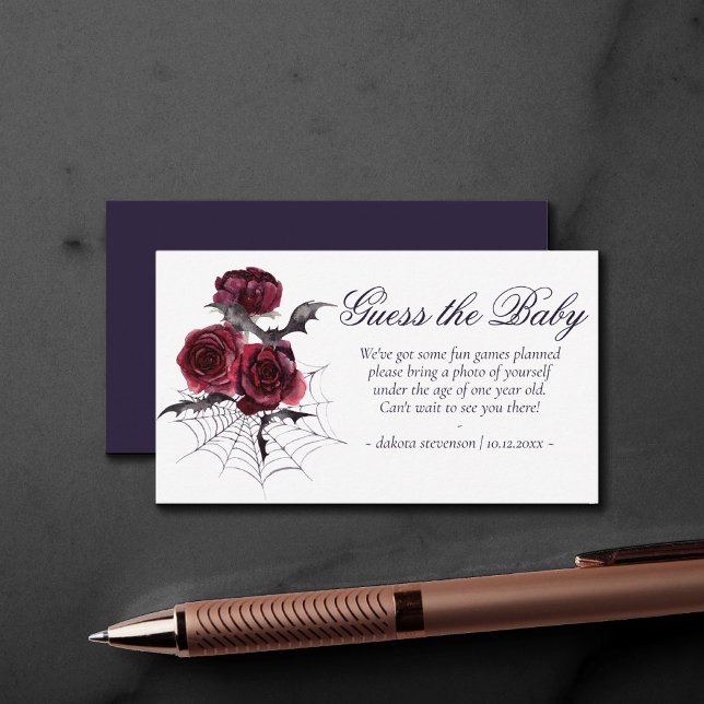 Cartão De Informações Assustadoramente Bonito | Gótico Floral Adivinhe o (Criador carregado)