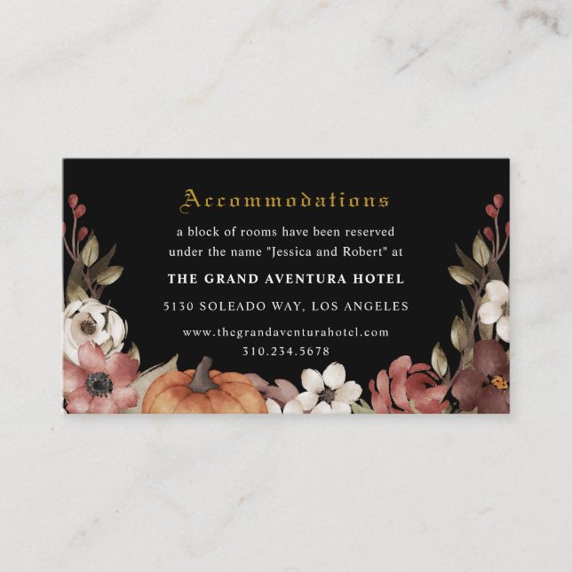 Cartão De Informações 'Até a morte nos separamos do casamento de Hallowe (Frente)