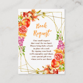 Cartão De Informações Autumn Fall Harvest Baby Shower Book Request