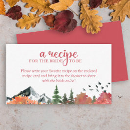 Cartão De Informações Autumn Fall Mountain Forest Receita da noiva