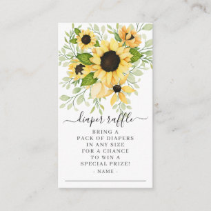 Cartão De Informações Autumn Floral Chá de fraldas Raffle