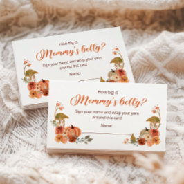 Cartão De Informações Autumn Little Pumpkin Quão grande é a barriga das