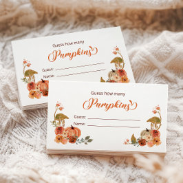Cartão De Informações Autumn Pumpkin Adivinha Quantas Bombas