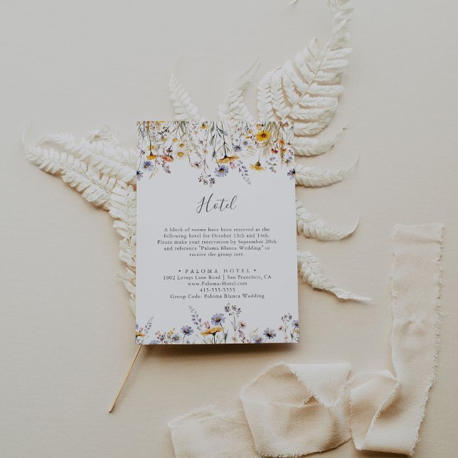 Cartão De Informações Autumn Sunshine Elegant Wildflower Hotel (Criador carregado)