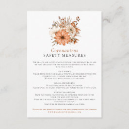 Cartão De Informações Autumn Watercolor Florals Coronavirus Safety Enclo