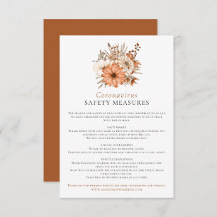 Cartão De Informações Autumn Watercolor Florals Coronavirus Safety Enclo