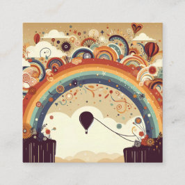 Cartão De Informações Aventura Espera Balão de Ar Quente Chuveiro de Gêm