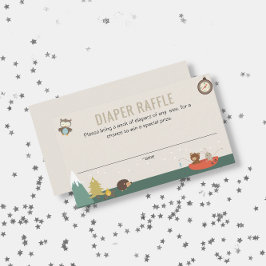 Cartão De Informações Aventura Fralda Neutra Sexo Chá de fraldas Raffle