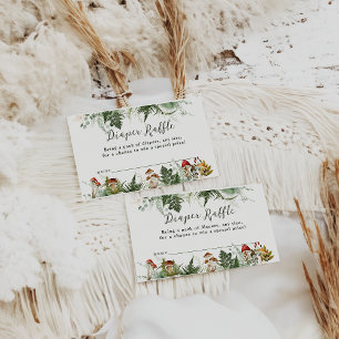 Cartão De Informações Aventura Woodland Mushroom Baby Boy Chá