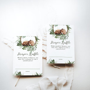 Cartão De Informações Aventura Woodland Mushroom Bear Baby Boy Chá