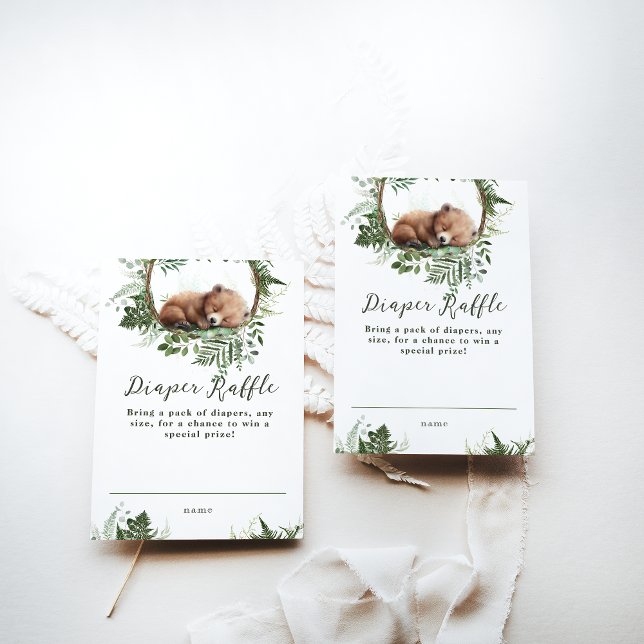 Cartão De Informações Aventura Woodland Mushroom Bear Baby Boy Chá (Criador carregado)