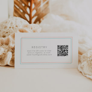 Cartão De Informações AVERY Modern Coral e Teal QR Code Gift Registry