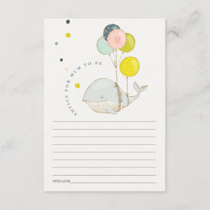 Cartão De Informações Aviso De Balão De Oceano Para Chás de fraldas De M