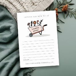 Cartão De Informações Aviso de Carrinho Floral Cortado Blush para Chá de