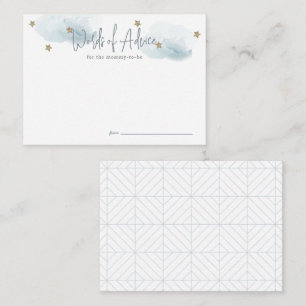 Cartão De Informações Aviso sobre o Chá de fraldas Azul na Nuvem 9