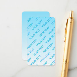 Cartão De Informações Azul-céu (cor alterável!) Padrão de volume e texto