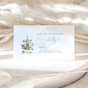 Cartão De Informações Azul-inverno do tamanho da barriga de mamãe