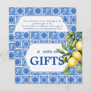 Cartão De Informações 💙🍋Azul & Limone Bilhete Romance sobre Presentes