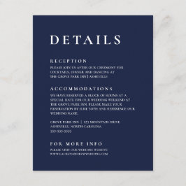 Cartão De Informações Azul Marinho Moderno Minimalista Elegante